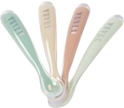 Beaba Silicone Spoon Set linguriță Natural 4m+ 4 buc Set pentru masa bebelusi