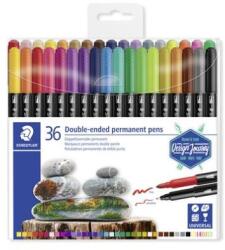 STAEDTLER Alkoholos marker készlet 0, 5/3, 0 mm kétvégű "3187", 36 különböző szín TS3187TB36 (TS3187TB36)