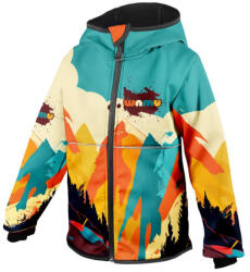 WAMU Mountain Bike gyerek softshell kabát Gyerek 110-116 / narancssárga/kék