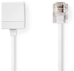 NEDIS Cablaj telefon RJ11 Nedis, 5m, design plat, culoare alba (30045802)