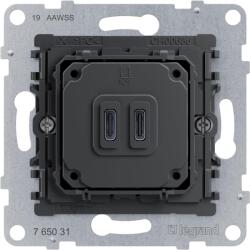 Legrand Priza USB Legrand SEANO CC, 30W, 2 porturi, sistem de montare simplu (50372725)