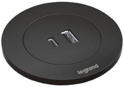 Legrand Priza incorporabila Legrand Incara Disq 60, USB AC, 15W, Negru (93076204)