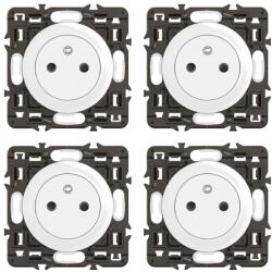 Legrand Priza electrica cu pamant Legrand Celiane, alba, cu suport retractabil, 4 bucati (50041639)