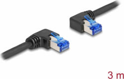Delock Cablu de retea RJ45 Cat. 6A S/FTP unghi stanga/unghi dreapta 3m Negru Delock 80466 (80466)