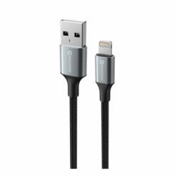 SWISSTEN Textile II USB to Lightning 1, 5m, fekete (71523309)