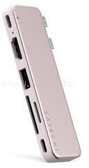 Satechi USB-C Snap Hub (1x HDMI 4K 60Hz, 1x USB-C up to 5 Gbps, 1x USB-A 3.0 up to 5 Gbps, 1xUSB-C PD, 1x microSD/ 1x SD card reader) - Blush (ST-HUSNP) (ST-HUSNP)