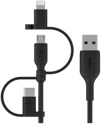 Belkin Cablu universal de incarcare Belkin BOOST CHARGE (Lightning/Micro-USB/USB-C catre USB-A) PVC, 1M, Negru