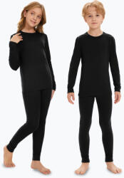 WOOLCANO Merino gyermek termikus alsónemű szett SET0683 fekete