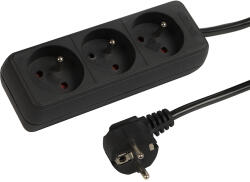  Prelungitor cu 3 prize cu împământare, 1, 5 m, negru 98-769- (98-769)
