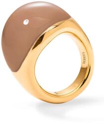 BERRIES inel pentru femei din argint placat cu aur cu email Viva Mocha Mousse XL Ring 9BY2-AKDYMB_GLD (PVMM17)