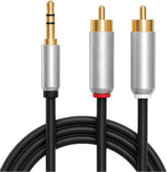 BLOW Cablu audio jack 3, 5 mm la 2x RCA, 1, 5 m, conectori metalici 91-290- (91-290)