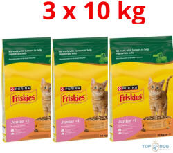 Friskies 3x10kg Junior csirke és pulyka száraz eledel kölyökmacskáknak