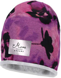 BROEL Căciulă fete de bumbac violet cu flori, More Dreams 50/54 fucsia floral (134D0C)