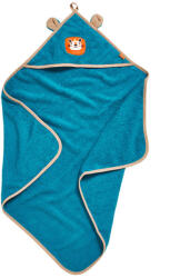 Playshoes prosop de baie pentru băieți cu glugă imprimată cu leu - 75x75 cm albastru/teal (141400)