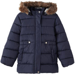 NAME IT fată blană cu glugă haină de iarnă cu glugă albastru închis/ Safir închis (13AC39)