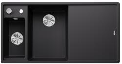 BLANCO Axia III 6 S silgranit mosogatótálca 100x51x20, 2 cm, balos, fekete, üveg vágólappal, excenterrel (BL-525848)
