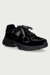 GUESS IRRINA sneakers pentru femei din piele întoarsă 9BY2-OBDUW3_99X (FLFIRR.SUE12.BLACK)