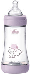 Chicco Perfect5 Pink Antikólikus Cumisüveg 240ml Közepes Folyású Cumival, 2 Hónapos Kortól