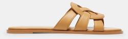 Coach női váll nélküli bőr papucs Lena Leather Slide Sandal - bézs Női 36