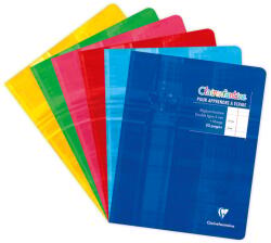 Clairefontaine 3997C Tűzött Füzet A4 17x22 cm 32 Oldal Dupla Vonalazás 5 mm Fehér 90g Papír Laminált Karton Borító Véletlenszerű Szín (3997C)