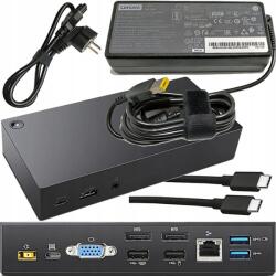 Lenovo USB 3.0/3.1 Gen 1 Dokkolóállomás 40A90090UK Csatlakozó Replikátor MacBook Air Pro - Fekete, 17.1x8x3.3 cm (40A90090UK)