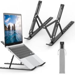 Grifema Laptop Állvány Asztalra, 7 Szintes Állítható Alumínium Notebook Tartó Táskával, Összecsukható Ergonomikus Laptop Állvány 10-15, 6 Col (GB1054B)