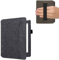 kwmobile Flip Tok Kobo Aura H2O Edition 2 E-könyv Olvasóhoz - Mágneses Záródású Szövet Borítás Kézpánttal - Sötétkék