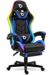 Bemada RGB LED-es gamer szék - karfával, párnával - fekete / kék BeMaDa BMD1115BL (BMD1115BL)