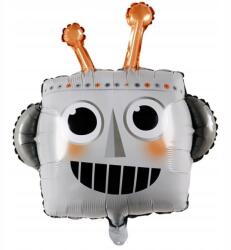 PartySpot Fólia lufi születésnapra Robot robotfej 50 cm héliumos