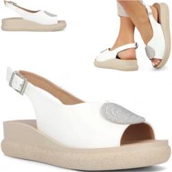 Filippo Női Bőr szandál 40 Filippo Platform Elegáns Kényelmes Fehér (Filippo DS6984/25 WH)