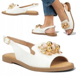 Filippo Női szandál Elegáns 37 Filippo Csattal Lapos Sarok Fehér Divatos (Filippo DS7892/26 WH)
