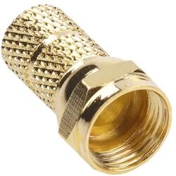 Cabletech WTY0453.1 F csatlakozó koax kábelre, 6, 8mm, aranyozott, réz (WTY0453.1)