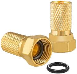  F csatlakozó koax kábelre, gumigyűrűs, 7, 0mm, aranyozott (WTY0453A)