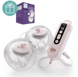 KinderKraft Kézi mellszívó Double Hands-free Gentle Flow Pink + Philips AVENT Melltartóbetétek 100db - vitalcafe
