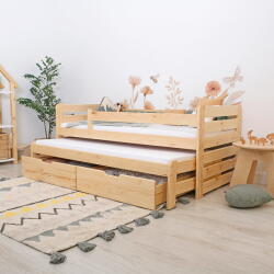 Ourbaby Pat pentru copii cu pat suplimentar Praktik Modern - natur