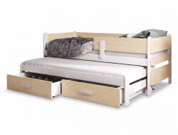  SOLANO gyerekágy 80x180 vendégággyal - fehér / lakkozott tölgy (10000021577)