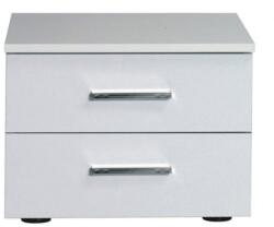 TEMPO KONDELA Noptieră, 2 buc, albă/alb lucios HG, ASIENA