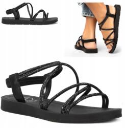 Filippo 39 Női szandál alacsony platform nyári cipő strasszok (Filippo DS6884/25 BK)