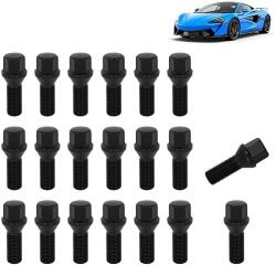  Kiváló minőségű kerékcsavar készlet M12 x 24 mm 20 db-os szett Fekete (B0FFGZLQ9P)