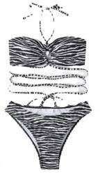  Fürdőruha Bikini Kötött Bandeau Zebra S (SK-157)