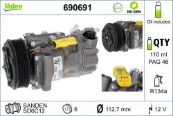 VALEO Compresor, climatizare VALEO RE-GEN REMANUFACTURED 690691 (690691)
