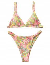 Shein KC01315 Shein Kétrészes Fürdőruha Virág Mintás (28) L