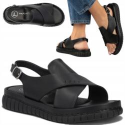 Filippo Női Bőr szandál 38 Filippo Platform Elegáns Nyári Fekete (Filippo DS7732/26 BK)