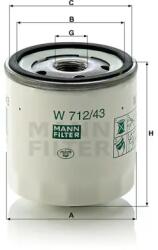 Mann Filter Olajszűrő W 712/43