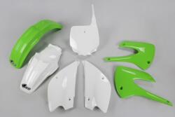 UFO Restyled műanyag szett OEM szín (2013) zöld/fehér Kawasaki KX85 UFO Váz, idomok és járműkiegészítők Idomok és burkolati elemek Komplett idom- és burkolatkészletek