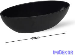  Műanyag dekor tál 30cm - Fekete