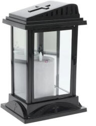 Decoration & Design Prémium Temetői Lámpás LED gyertyával 27cm fekete (37751)