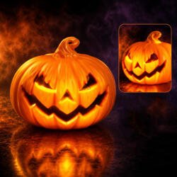 D&D Tök Halloween LED-es műanyag 6 cm narancssárga (DD69142)
