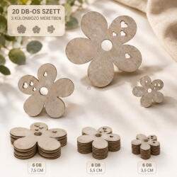 D&Design Fa Dekor vegyes 20 db-os Virág 3, 5, 7 cm (372310)