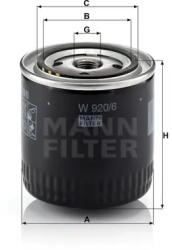 Mann Filter Olajszűrő W 920/6